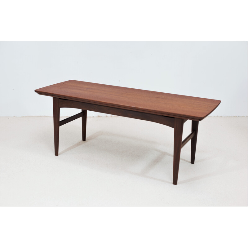 Vintage teak metamorphic coffee table by Niels Bach