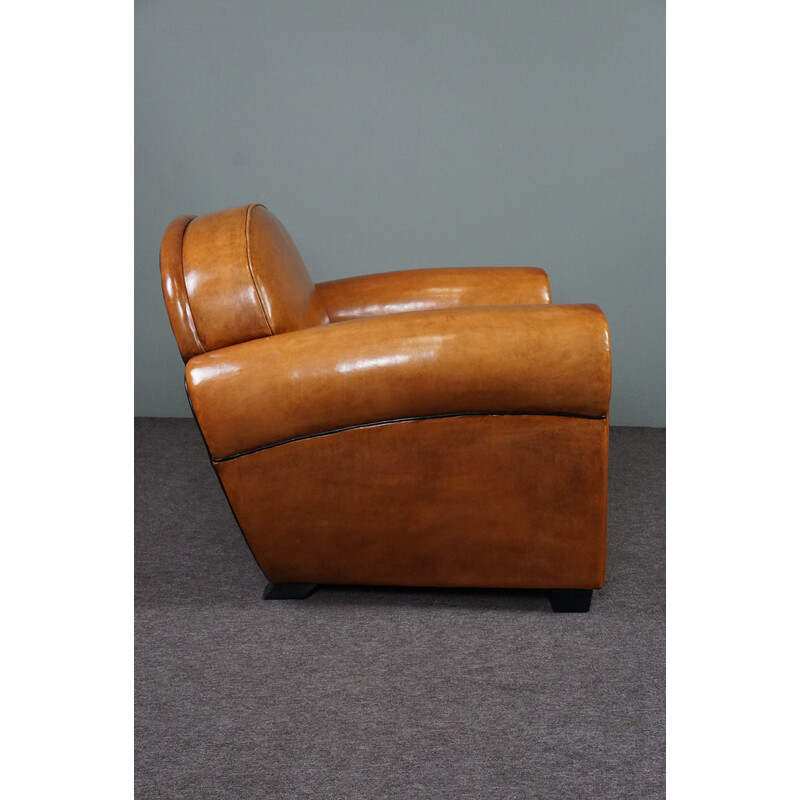 Exklusive Art Deco Sessel aus Schafsleder von Bart van Bekhoven