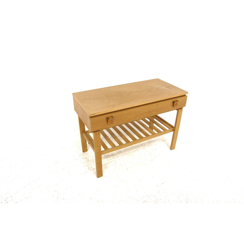 Scandinavian vintage oakwood console by Sigurd Göransson for Nybro Fabriken, Sweden 1960