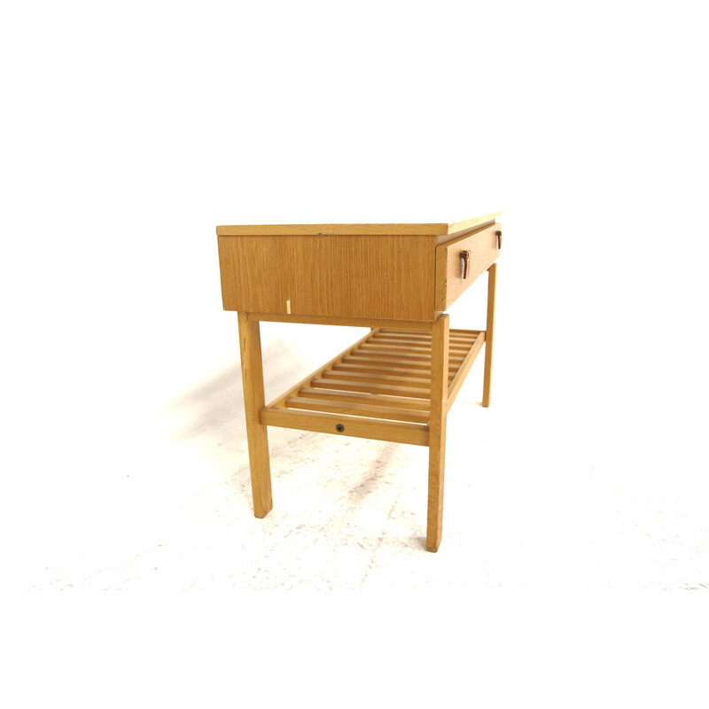 Scandinavian vintage oakwood console by Sigurd Göransson for Nybro Fabriken, Sweden 1960