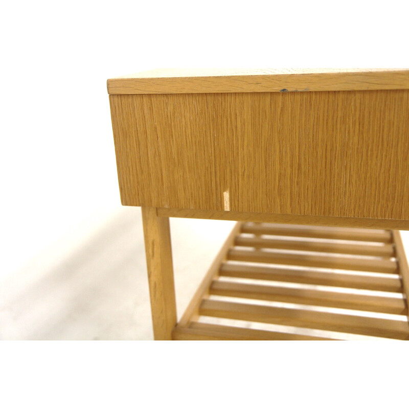 Scandinavian vintage oakwood console by Sigurd Göransson for Nybro Fabriken, Sweden 1960