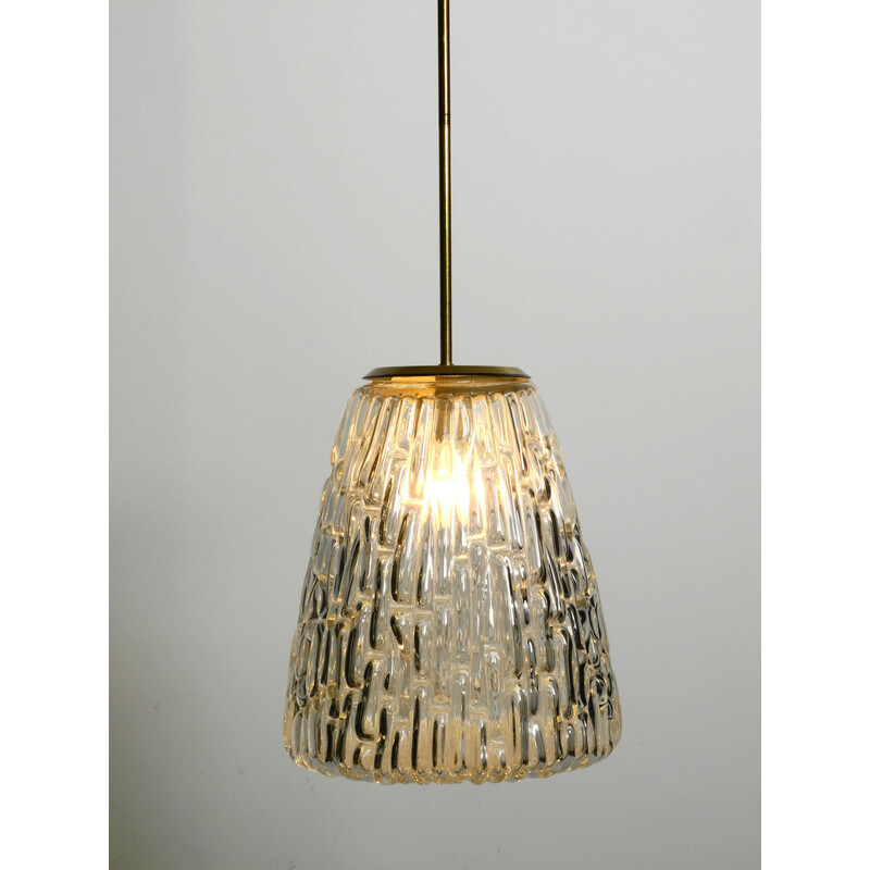 Mid century glazen hanglamp van Rupert Nikoll, Oostenrijk