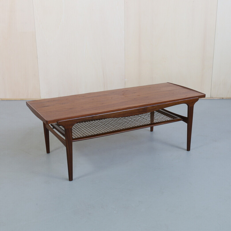 Tavolino vintage in teak di Louis Van Teeffelen per Wébé, 1960