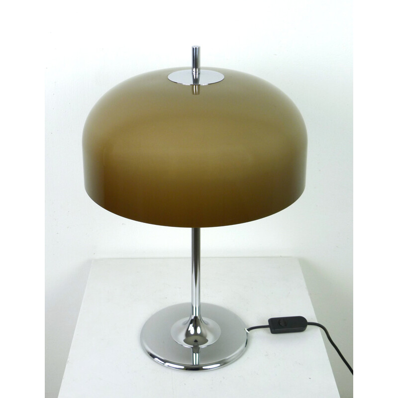 Lampe de table en tulipe chromée - 1970