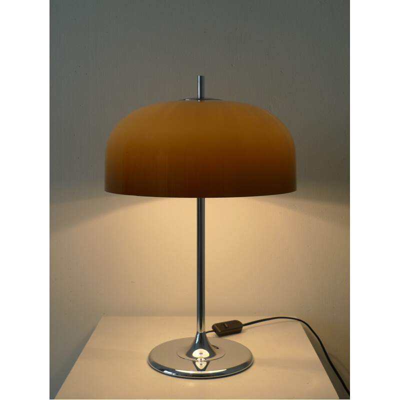 Lampe de table en tulipe chromée - 1970