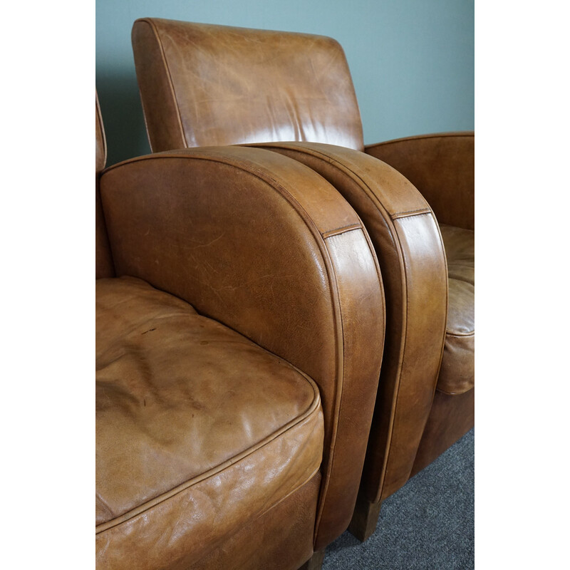 Paar Vintage-Rindsleder-Sessel