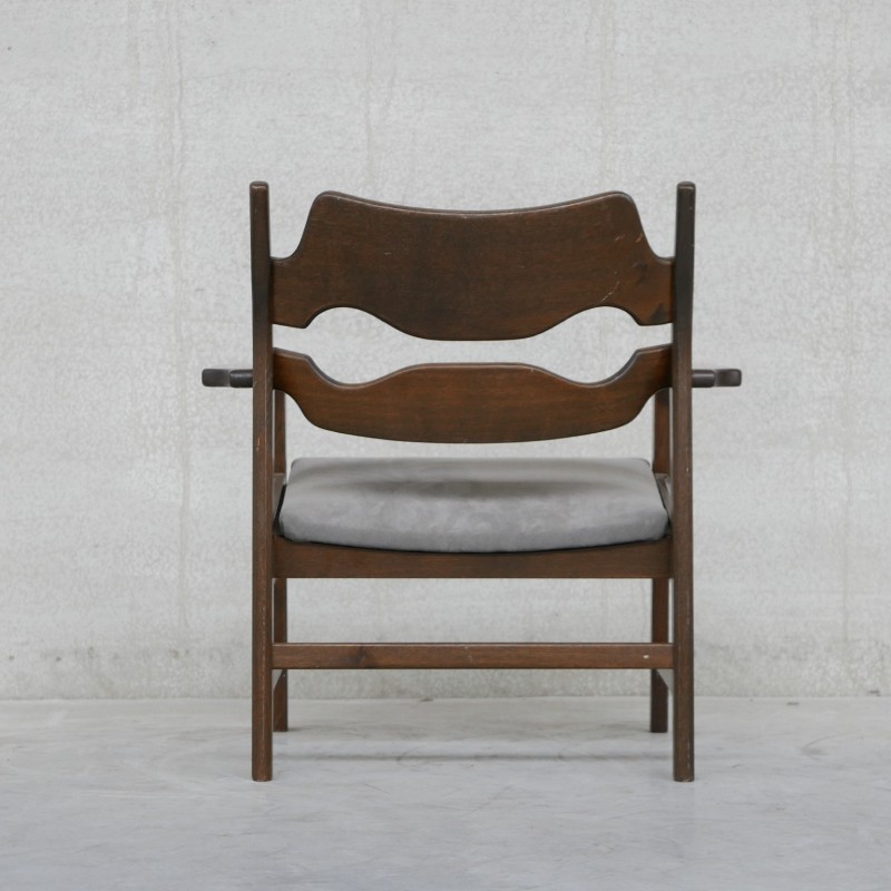 Mid-century Danish oakwood Razor armchair by Henning Kjaernulf, 1960s
