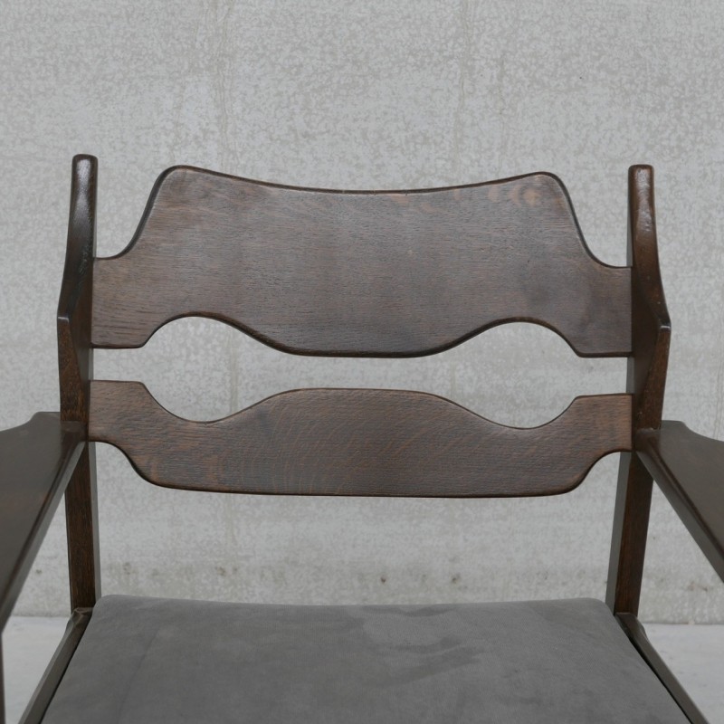 Mid-century Danish oakwood Razor armchair by Henning Kjaernulf, 1960s