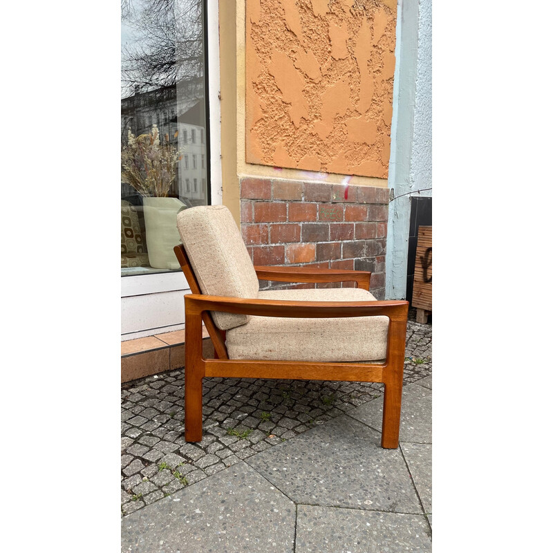 Pair of vintage Danish Scandinavian teak armchairs by Sven Ellekaer for Komfort, 1960