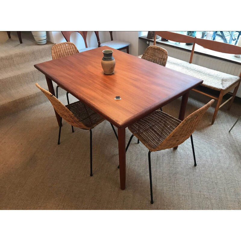 Scandinavian vintage teak and rosewood table with extensions by Niels Otto for Møller H. Sigh and Søn