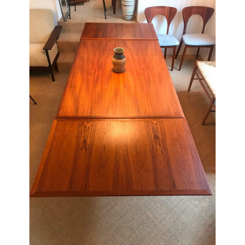 Scandinavian vintage teak and rosewood table with extensions by Niels Otto for Møller H. Sigh and Søn