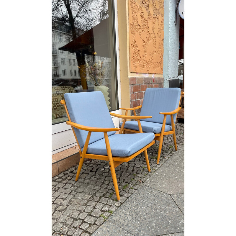 Pair of Scandinavian vintage Danish teak armchairs, 1970