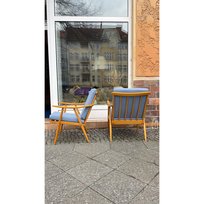 Pair of Scandinavian vintage Danish teak armchairs, 1970