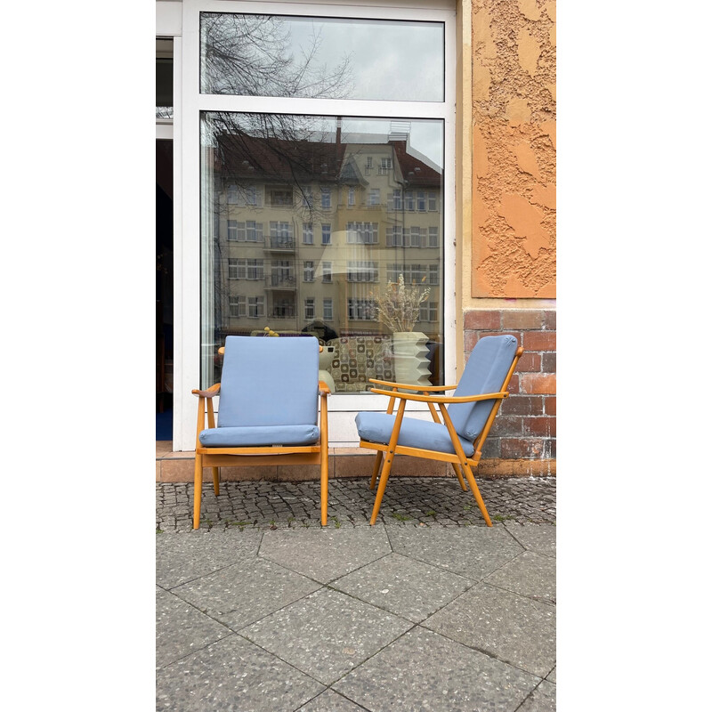 Pair of Scandinavian vintage Danish teak armchairs, 1970