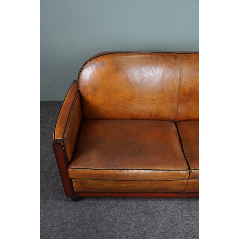 Vintage Art Deco sheep leather sofa