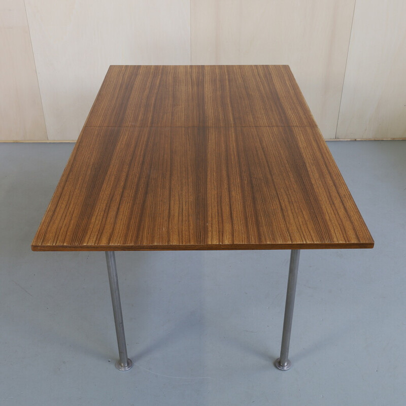 Vintage extendable dining table in teak and metal by Alfred Hendrickx for Belform, 1960s