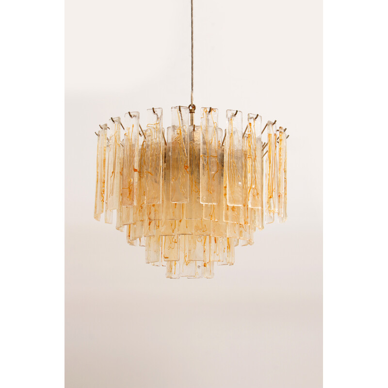 Vintage Murano glass pendant lamp by Mazzega, Italy 1970s