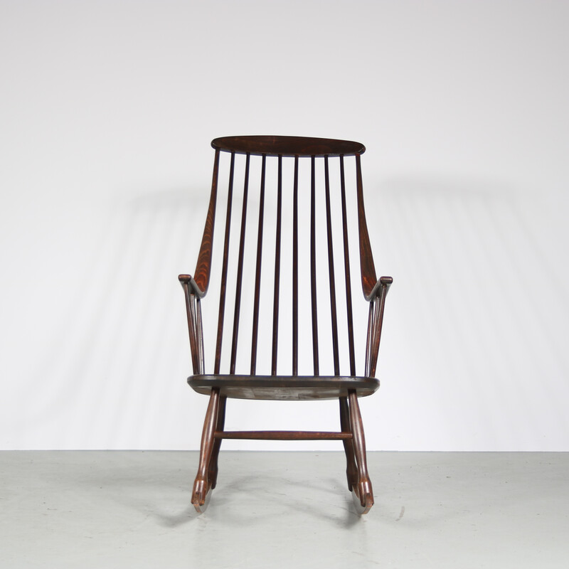Chaise à bascule vintage par Lena Larsen pour Nesto, Suède 1960