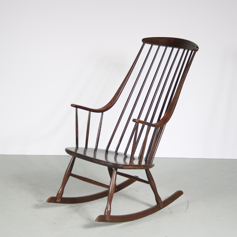 Vintage schommelstoel van Lena Larsen voor Nesto, Zweden 1960