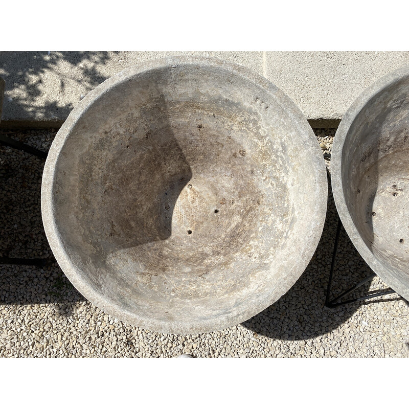 Pair of vintage cement planters, 1960