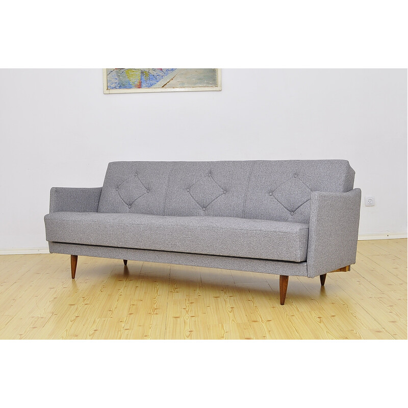 Mid-century folding 3-seater sofa, 1960s