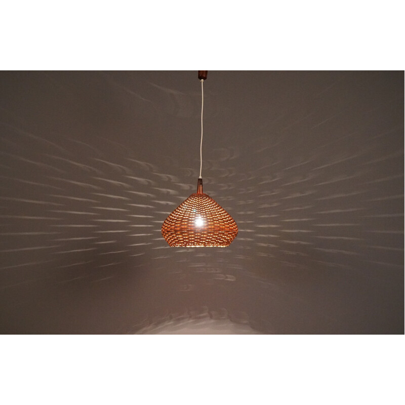 Mid-century Scandinavia rattan pendant lamp, 1960s