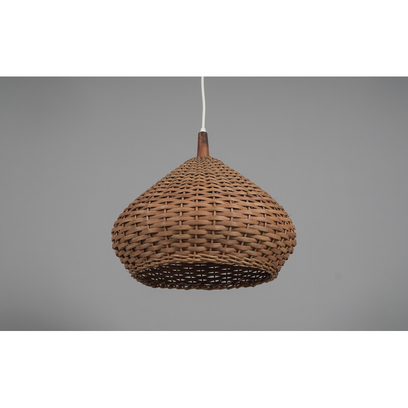 Mid-century Scandinavia rattan pendant lamp, 1960s