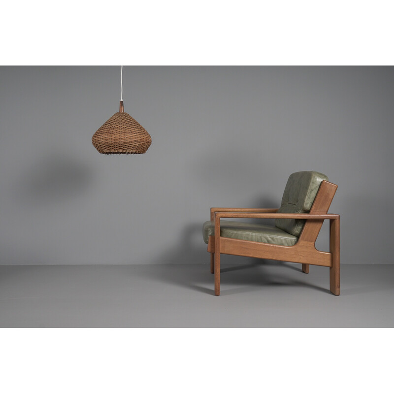 Mid-century Scandinavia rattan pendant lamp, 1960s