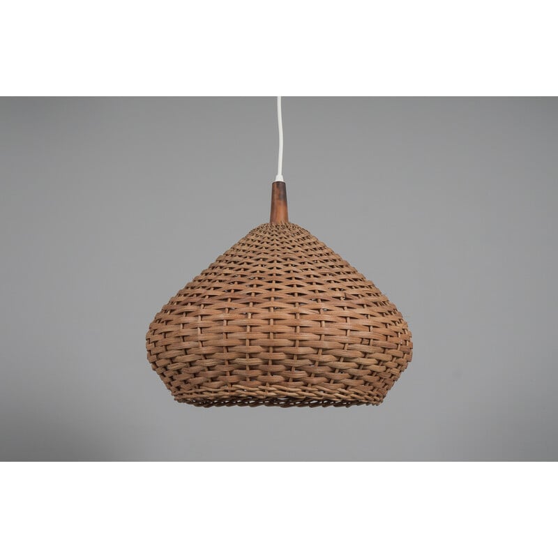 Mid-century Scandinavia rattan pendant lamp, 1960s