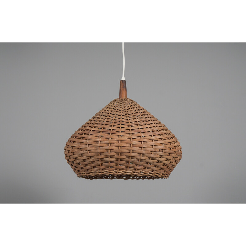 Suspension vintage Scandinavie en rotin, 1960