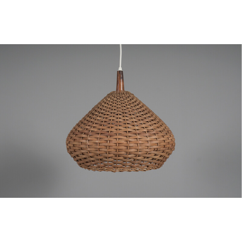 Mid-century Scandinavia rattan pendant lamp, 1960s