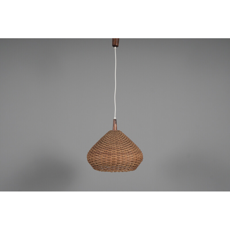 Mid-century Scandinavia rattan pendant lamp, 1960s