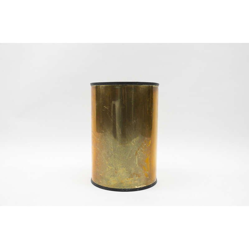 Mid-century handmade umbrella stand in gilded metal, 1960s