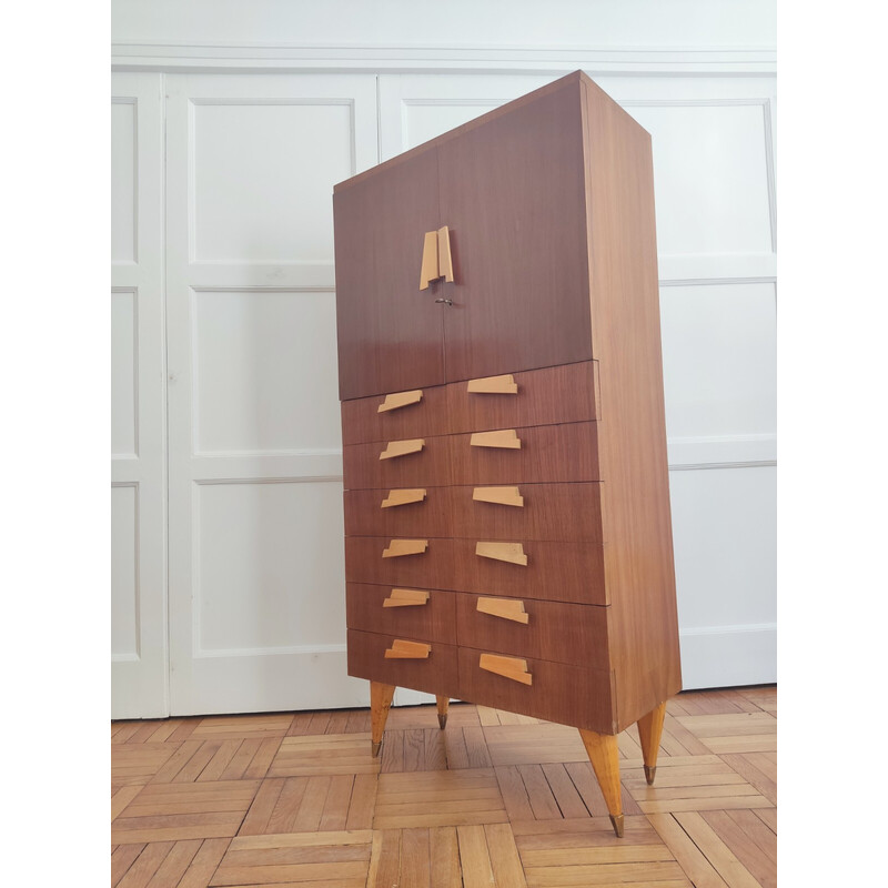 Cómoda vintage de madera, Italia 1960