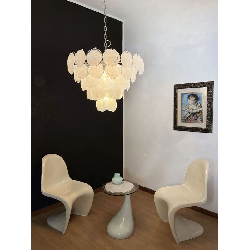 Lampadario vintage in vetro di Murano di Vistosi