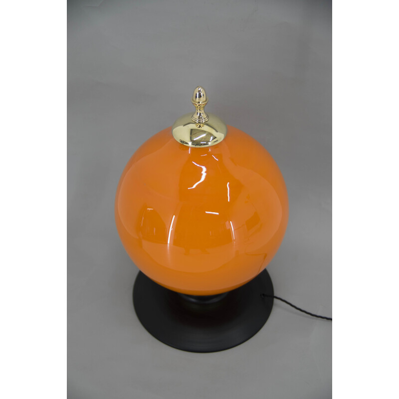 Vintage postmodern orange glass table lamp, 2000s