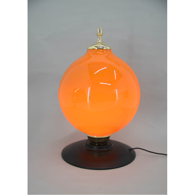 Vintage postmoderne oranje glazen tafellamp, 2000