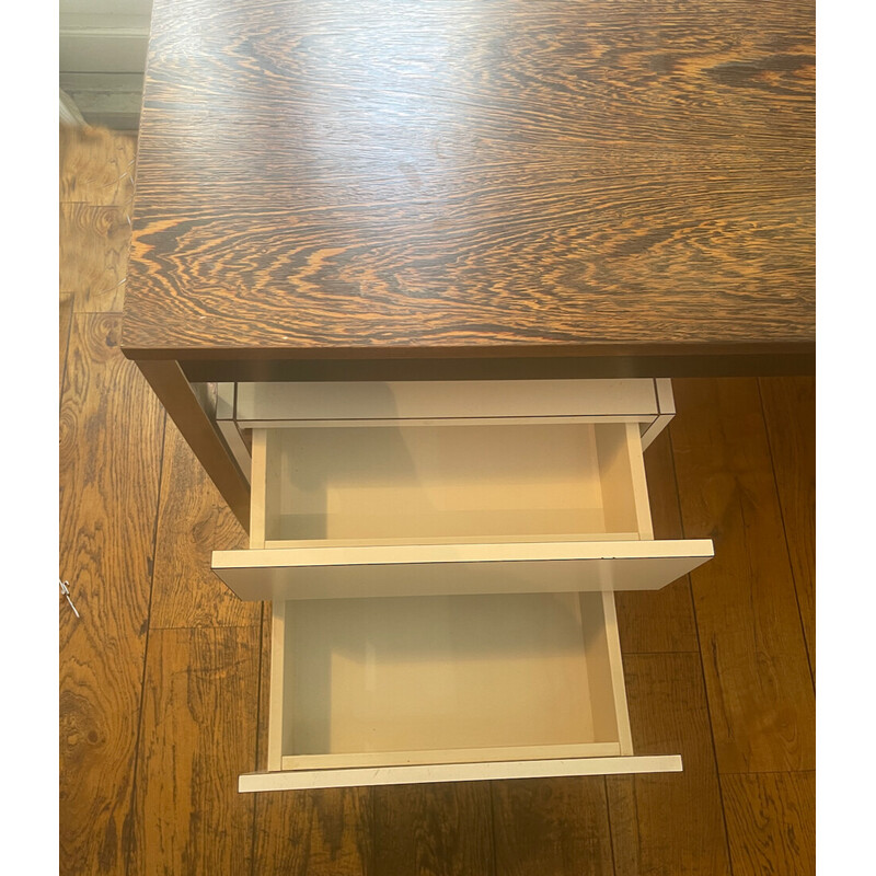 Vintage executive desk in wood veneer, 1980