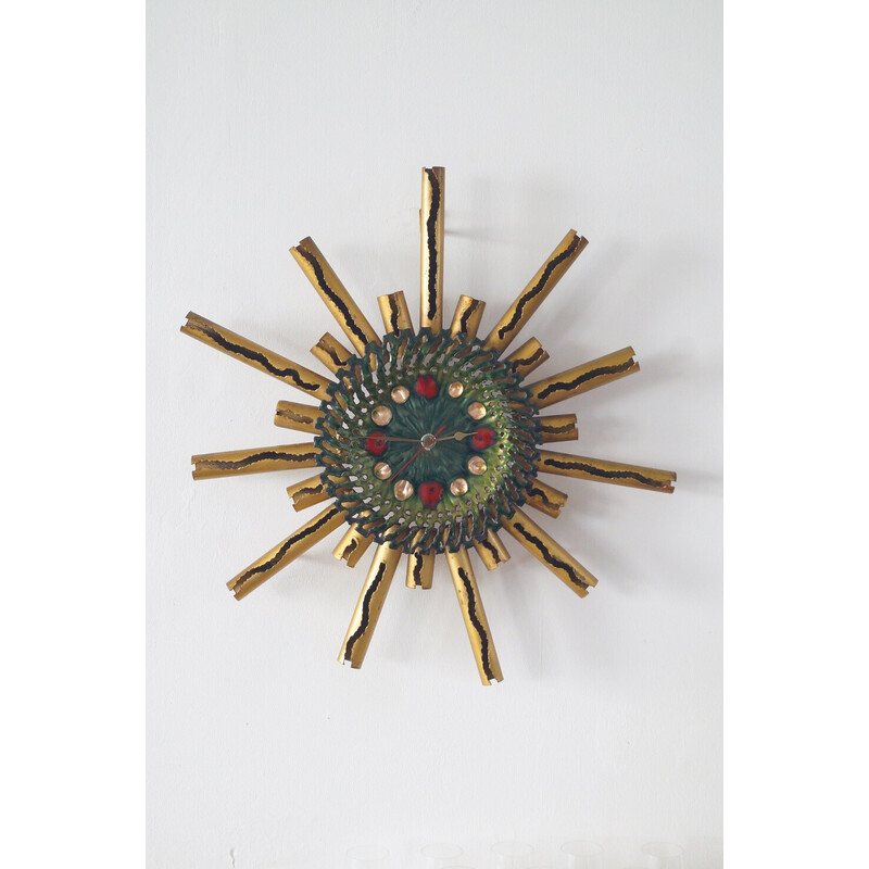Vintage Brutalist clock by Franco Bastianelli for Studio Laurane, 1960