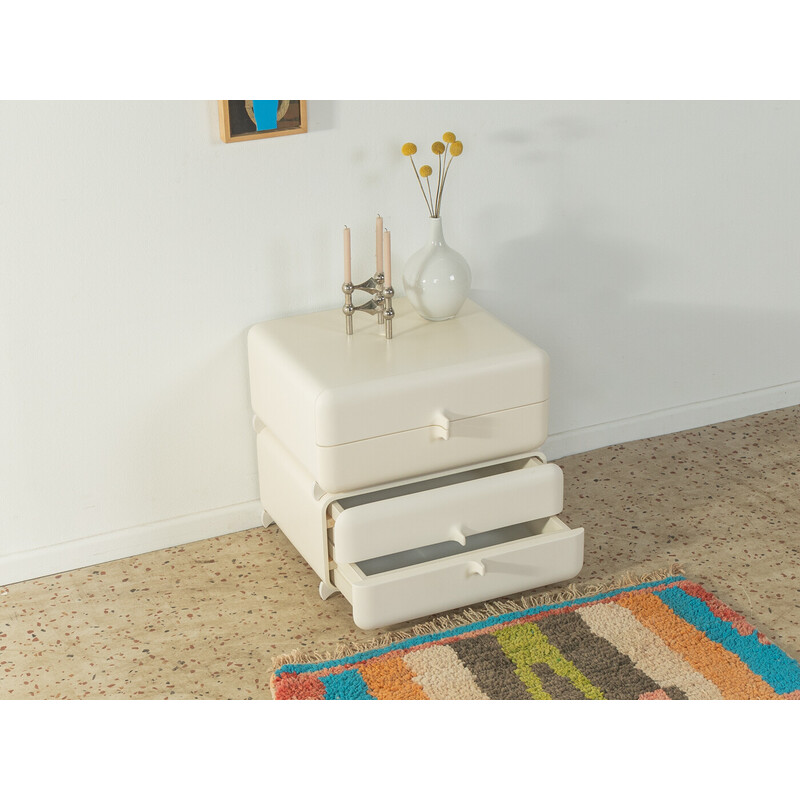 Vintage "Space Age" white lacquered wood chest of drawers, Germany 1970s