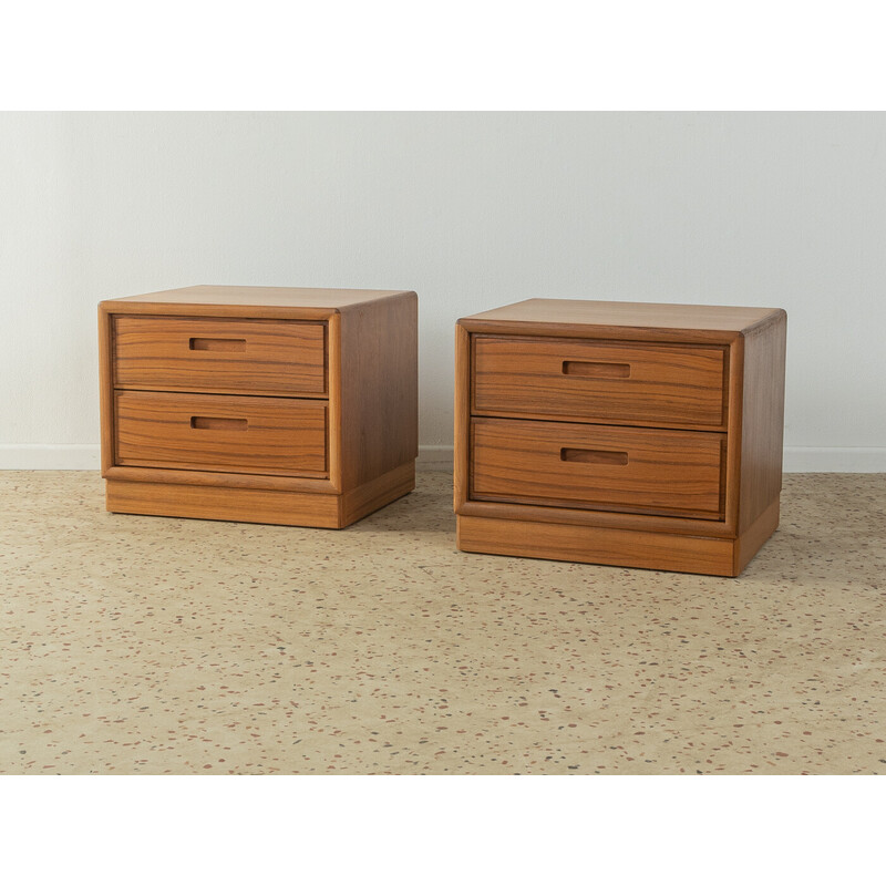 Pair of vintage teak veneer night stand, Denmark 1960s