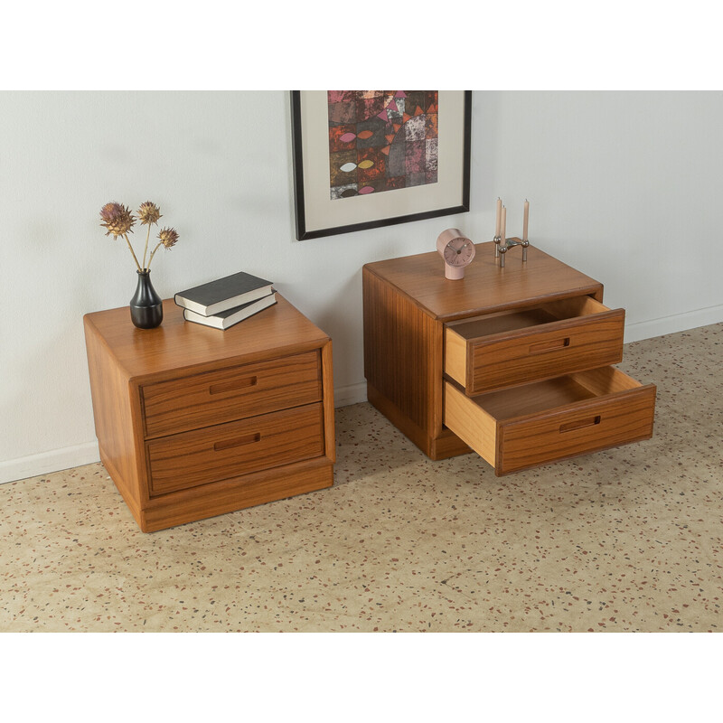 Pair of vintage teak veneer night stand, Denmark 1960s