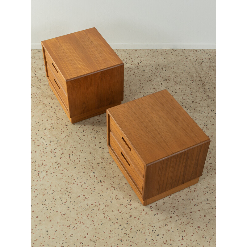 Pair of vintage teak veneer night stand, Denmark 1960s