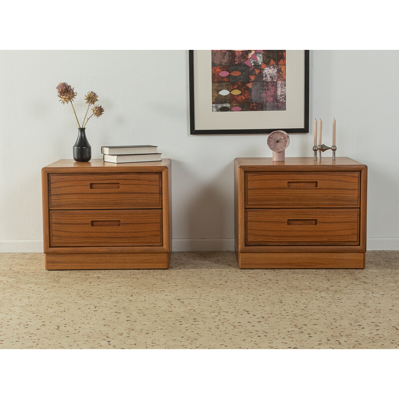 Pair of vintage teak veneer night stand, Denmark 1960s