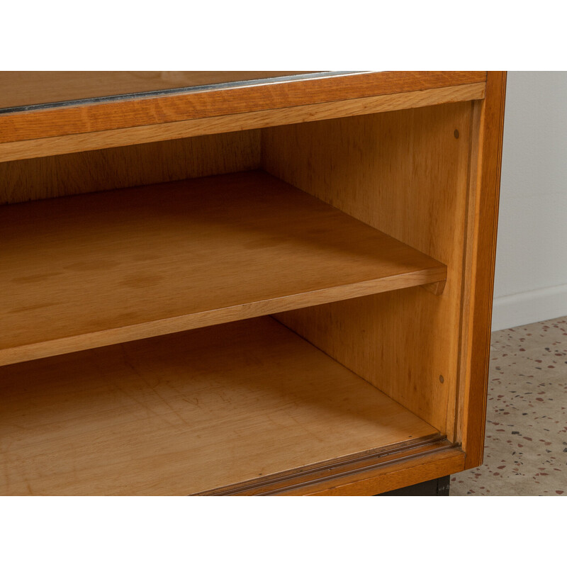 Vintage oakwood store display cabinet, Germany 1950s