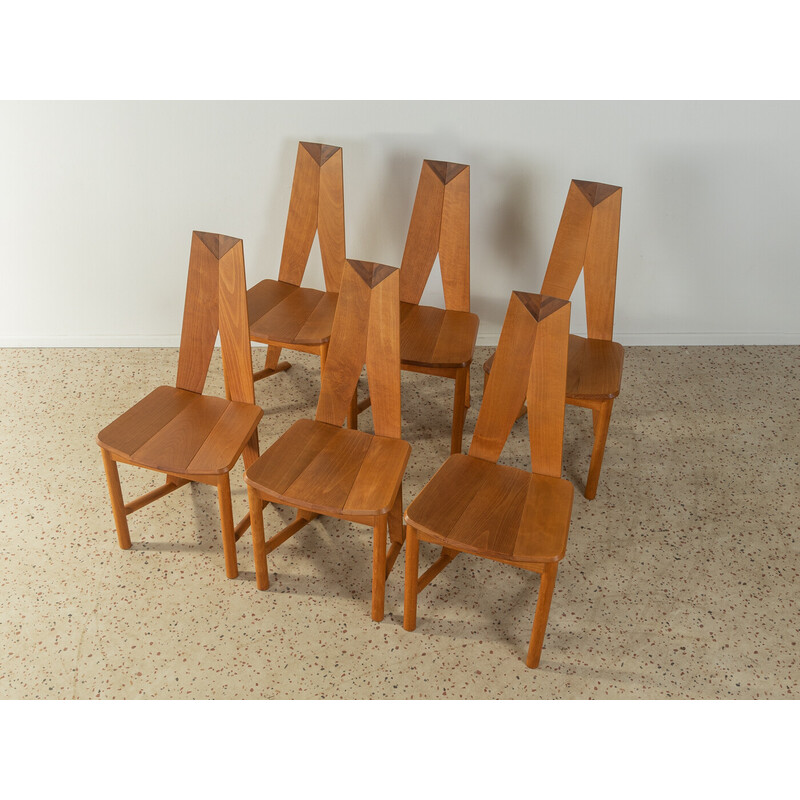 Set of 6 vintage Fch 1A dining chairs by Nissen and Gehl for Seltz, France 1990s