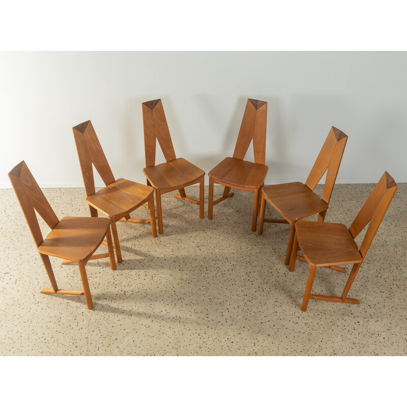 Set of 6 vintage Fch 1A dining chairs by Nissen and Gehl for Seltz, France 1990s