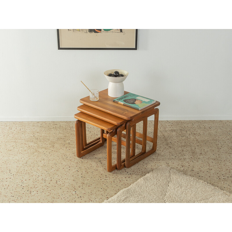 Vintage solid teak nesting tables, Denmark 1960s