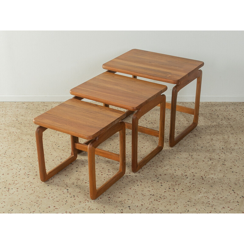 Vintage solid teak nesting tables, Denmark 1960s