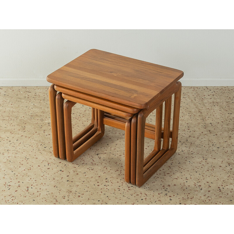 Vintage solid teak nesting tables, Denmark 1960s